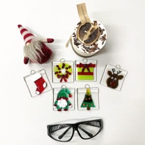 Fused glass Christmas decoration workshop Cornwall November December