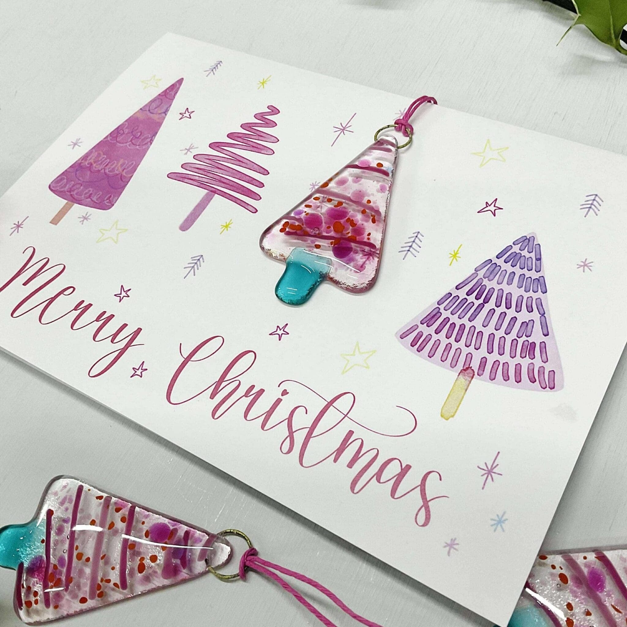 Christmas Card - Pink Striped - Image 5