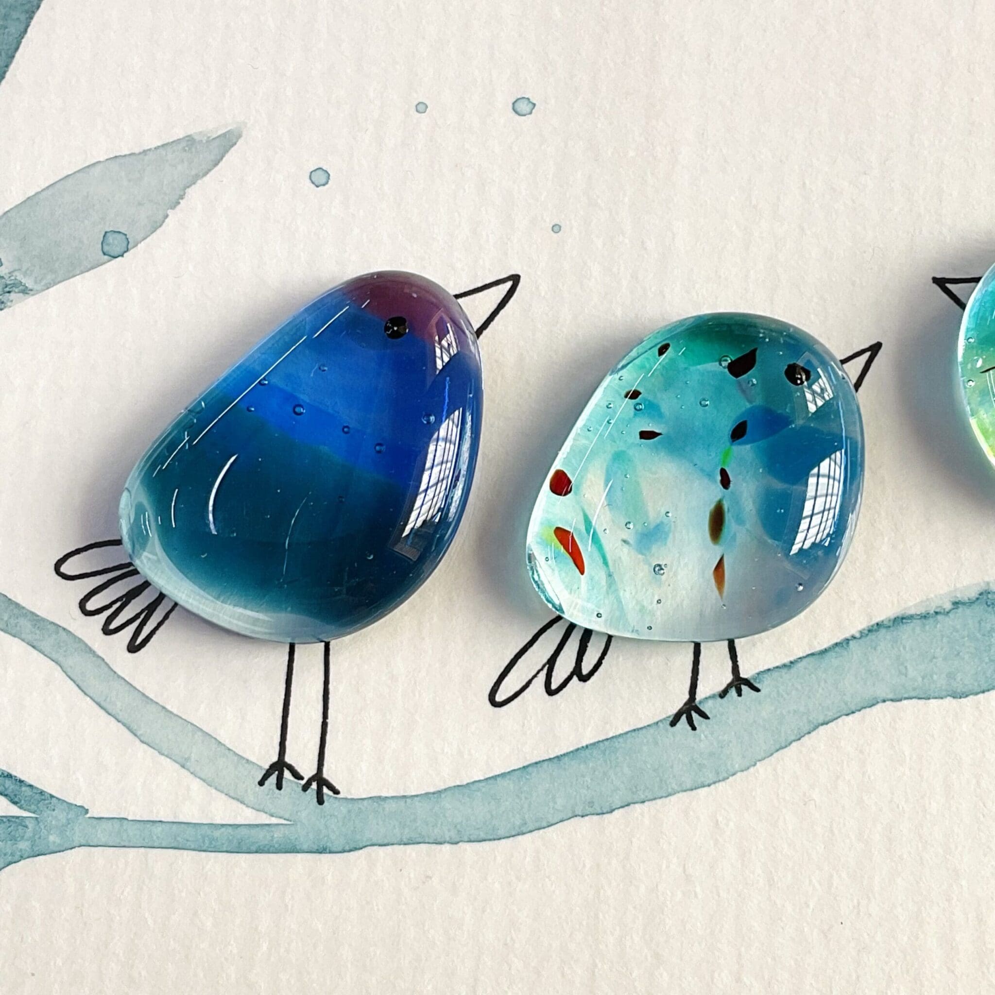 Painted Birds on a Branch - Image 2