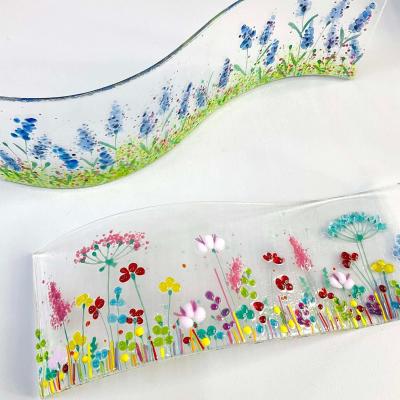 freestanding fused glass wave workshop cornwall gift