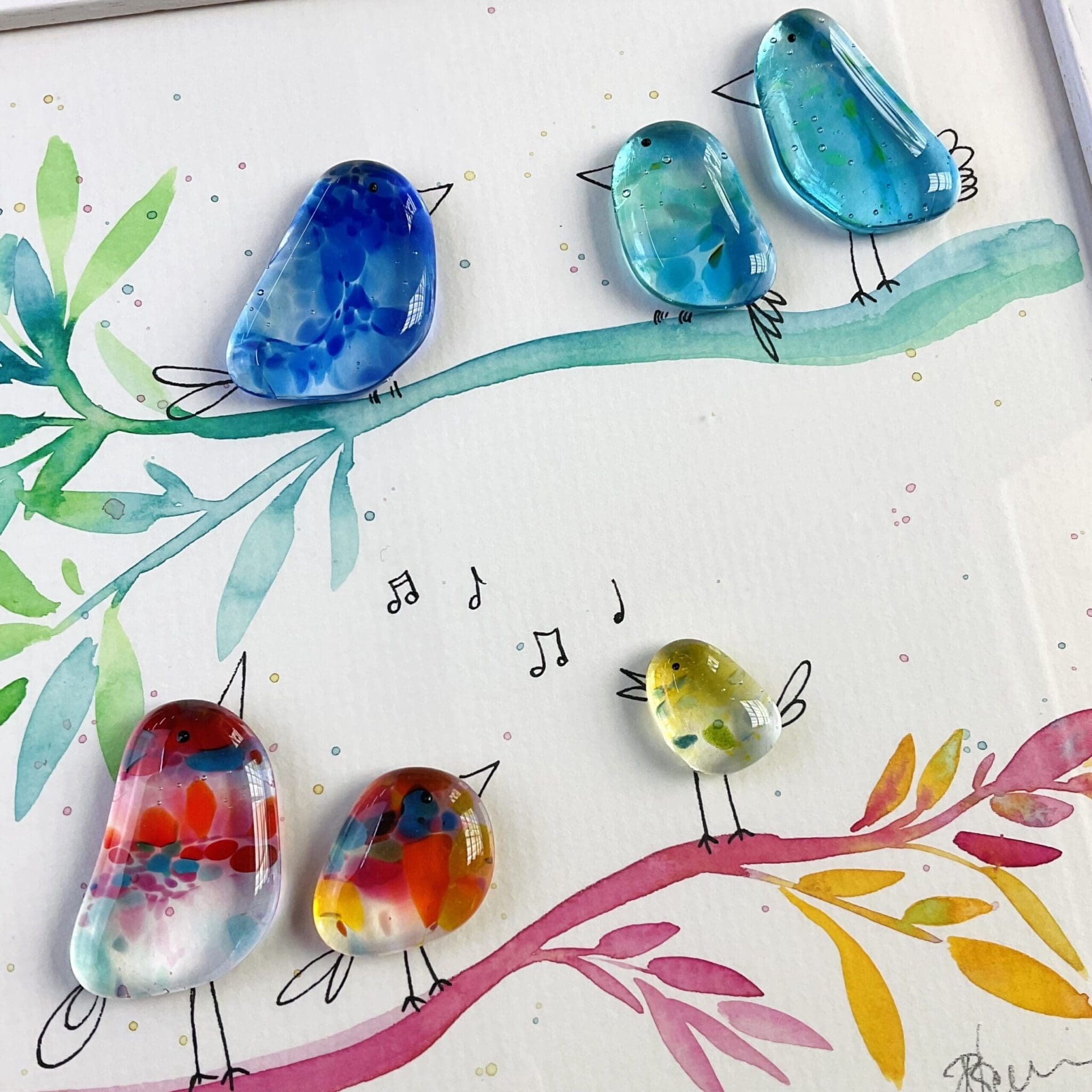 Painted Birds on a Branch - Image 5