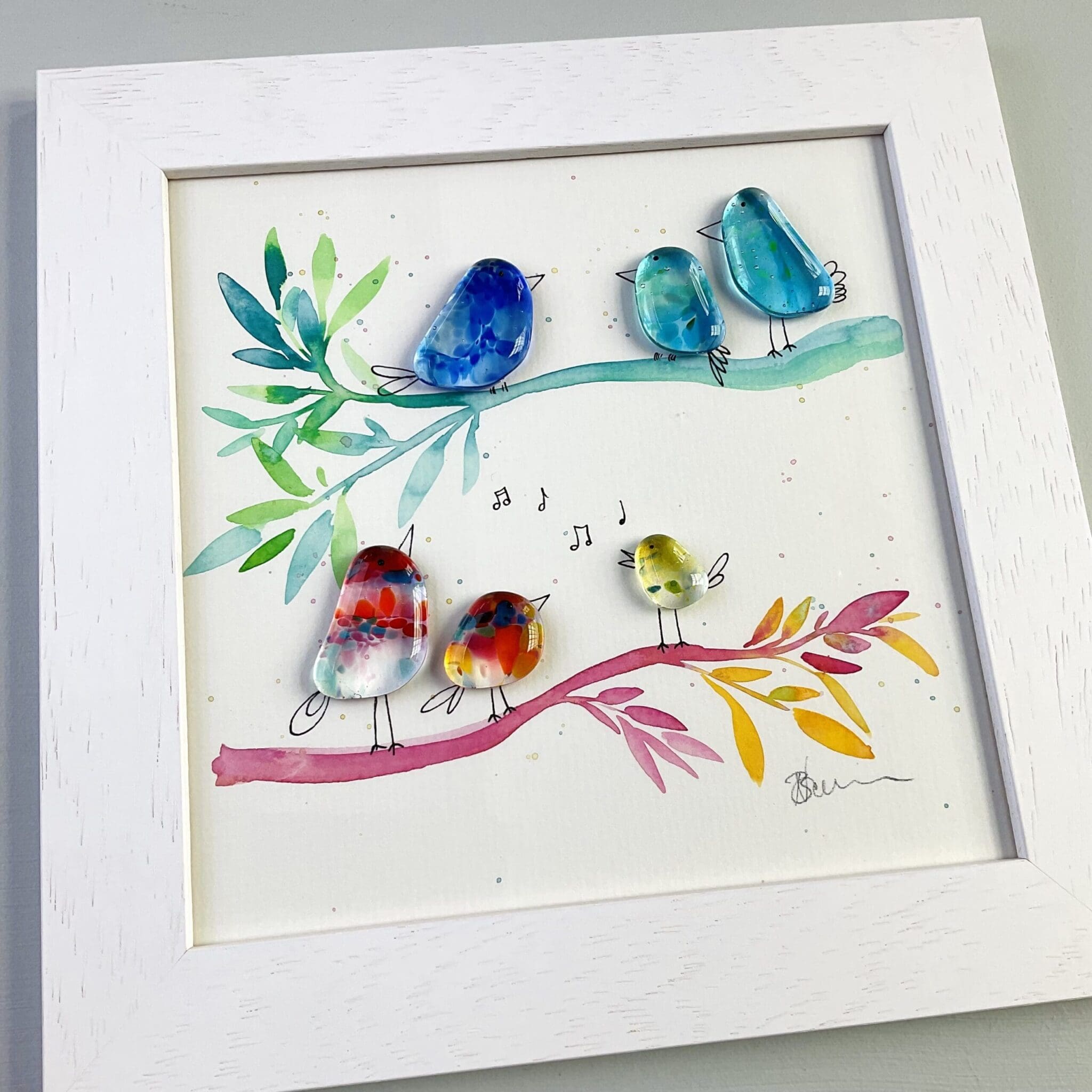 Painted Birds on a Branch - Image 2