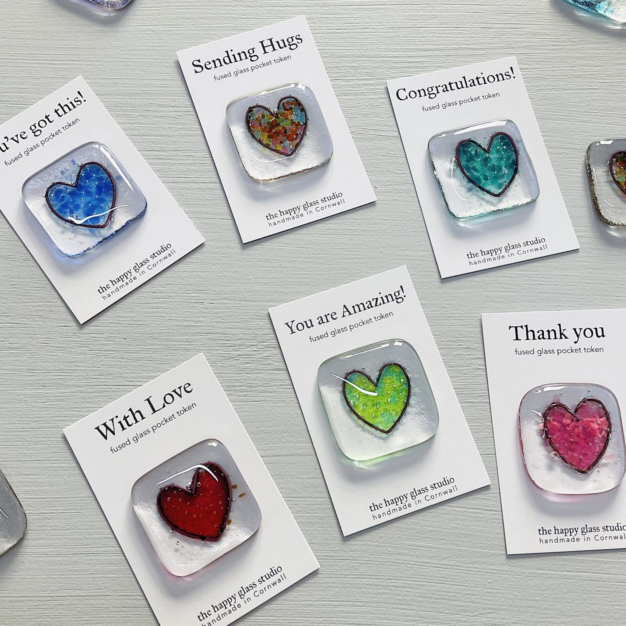 thank you miss you you've got this sending hugs pocket hug fused glass gift