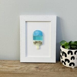Fused glass mini Beach ice lolly art picture