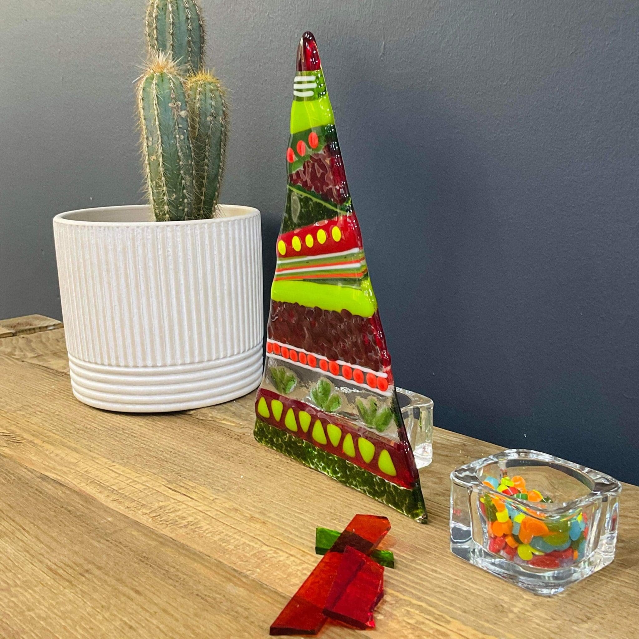 Fused Glass Christmas Tree Tealight Holder Workshop - Image 4