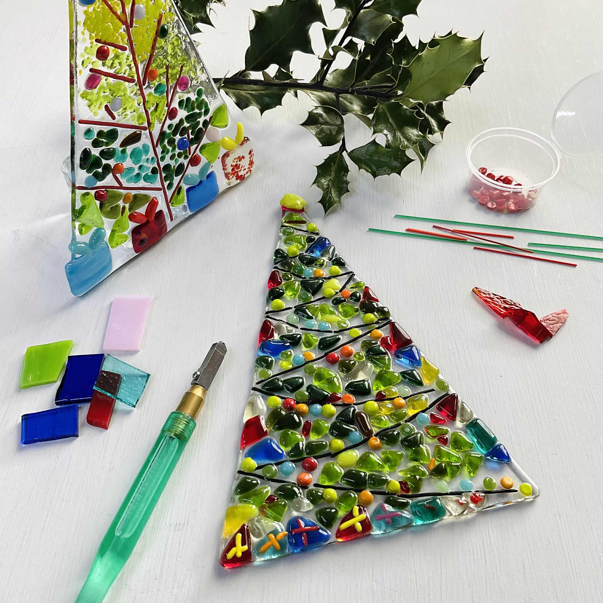 Fused Glass Christmas Tree Tealight Holder Workshop - Image 7