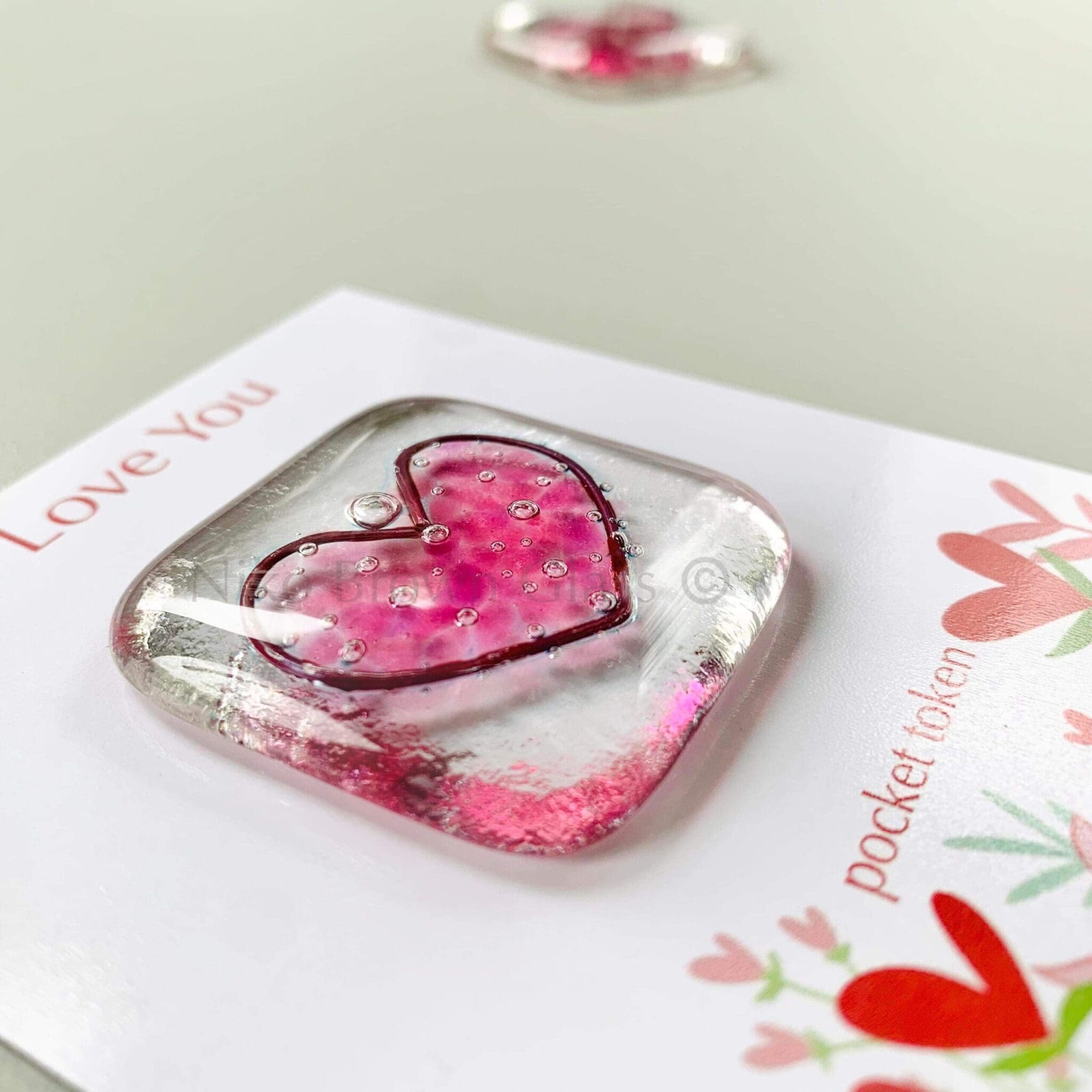Fused Glass I Love You Pocket Token - Image 5