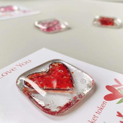 Fused Glass I Love You Pocket Token - Image 4