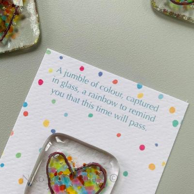 Jumble of Colours Heart Pocket Token - Image 3