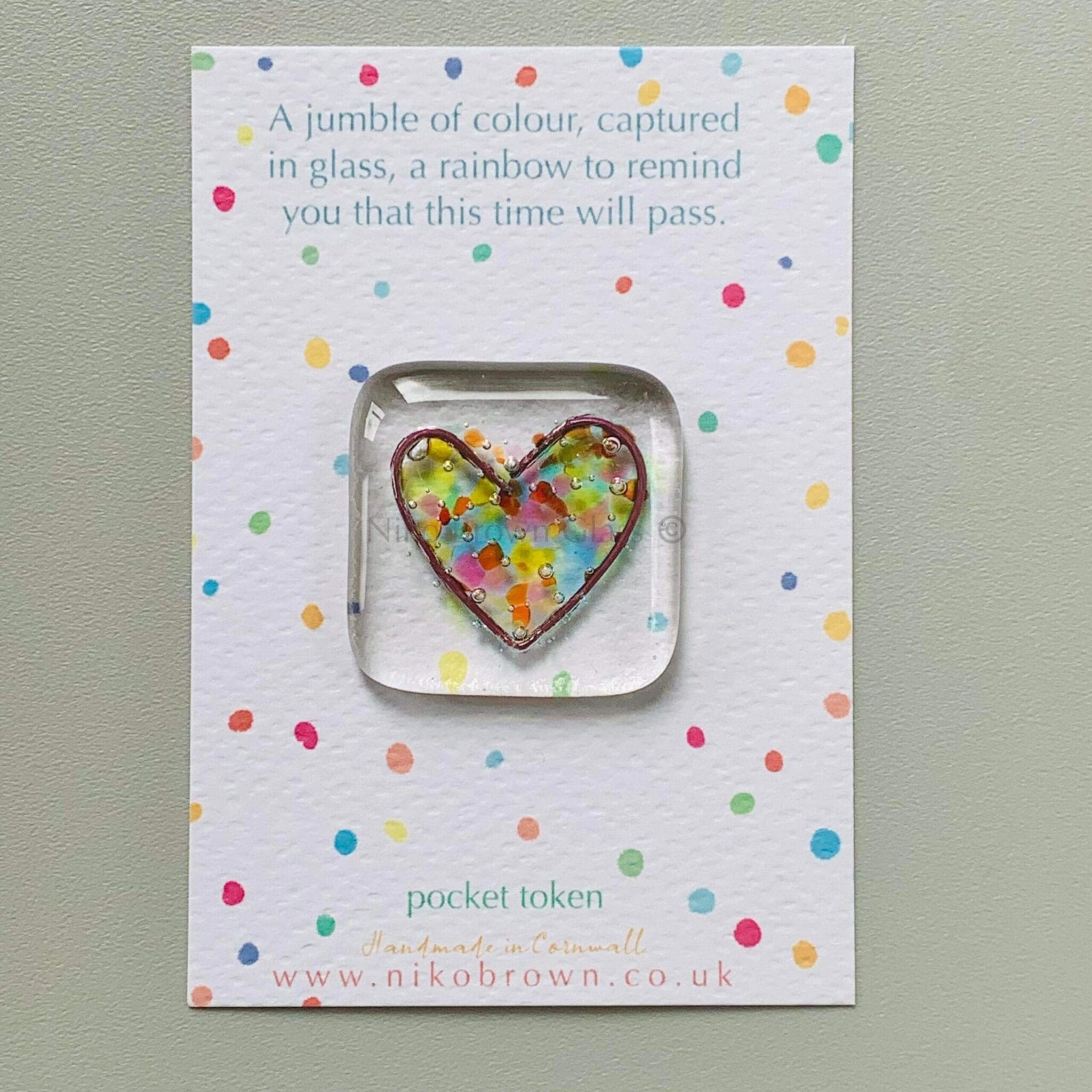 Jumble of Colours Heart Pocket Token - Image 2