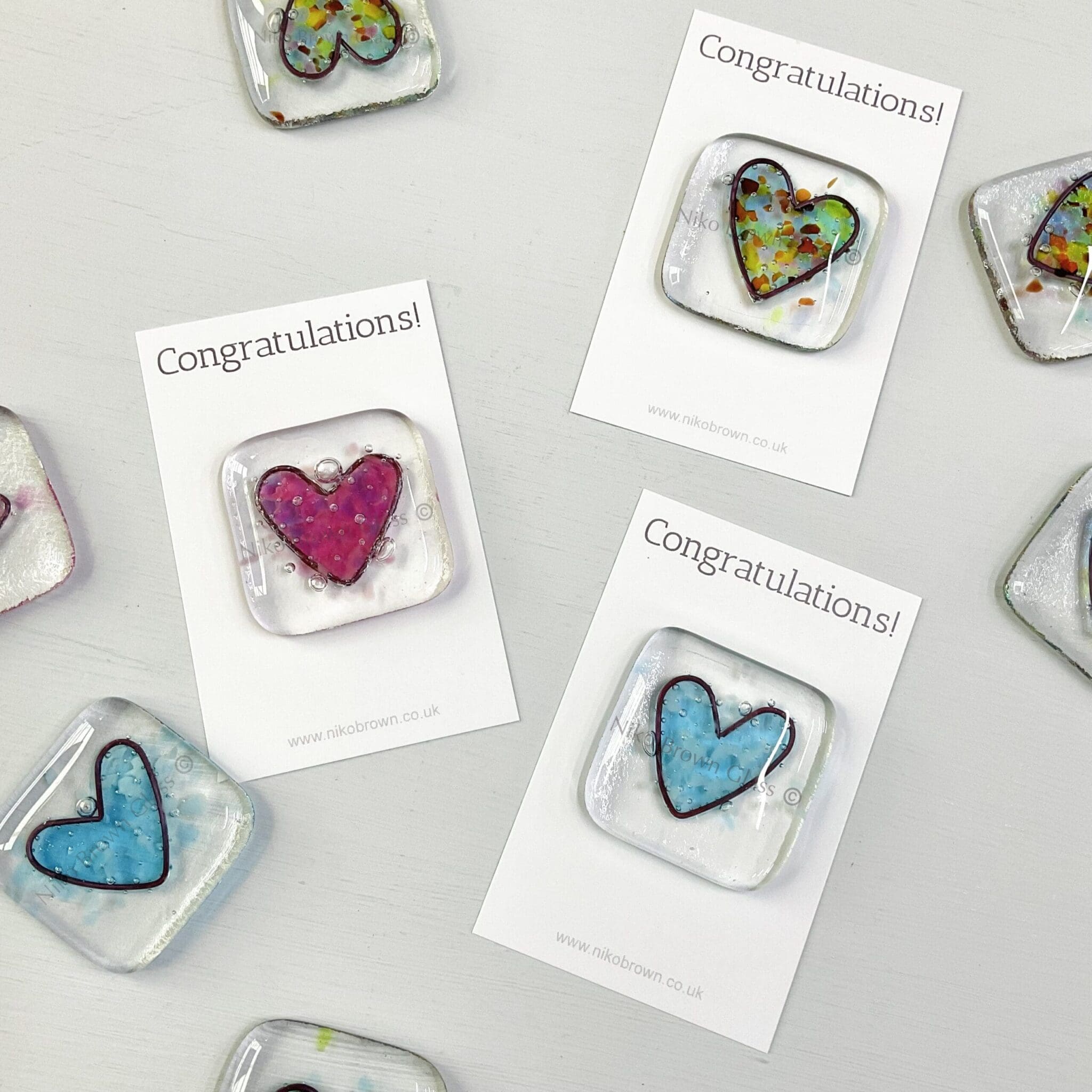 congratulations pocket hug fused glass gift