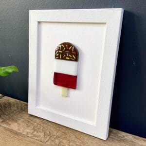 Medium fab lolly Framed Fused glass fab Lolly picture art