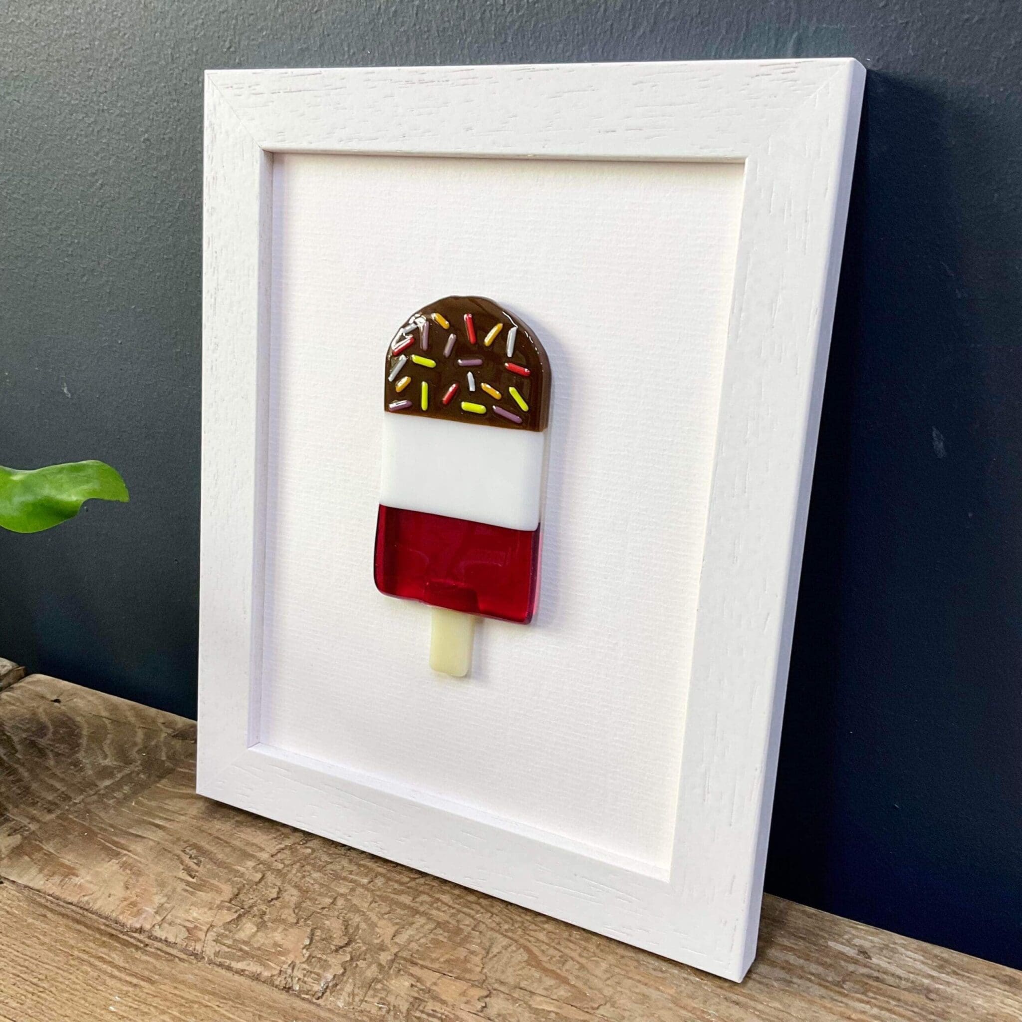 Framed Fused glass fab Lolly picture art