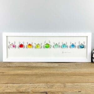 framed fused glass crabs gift cornwall