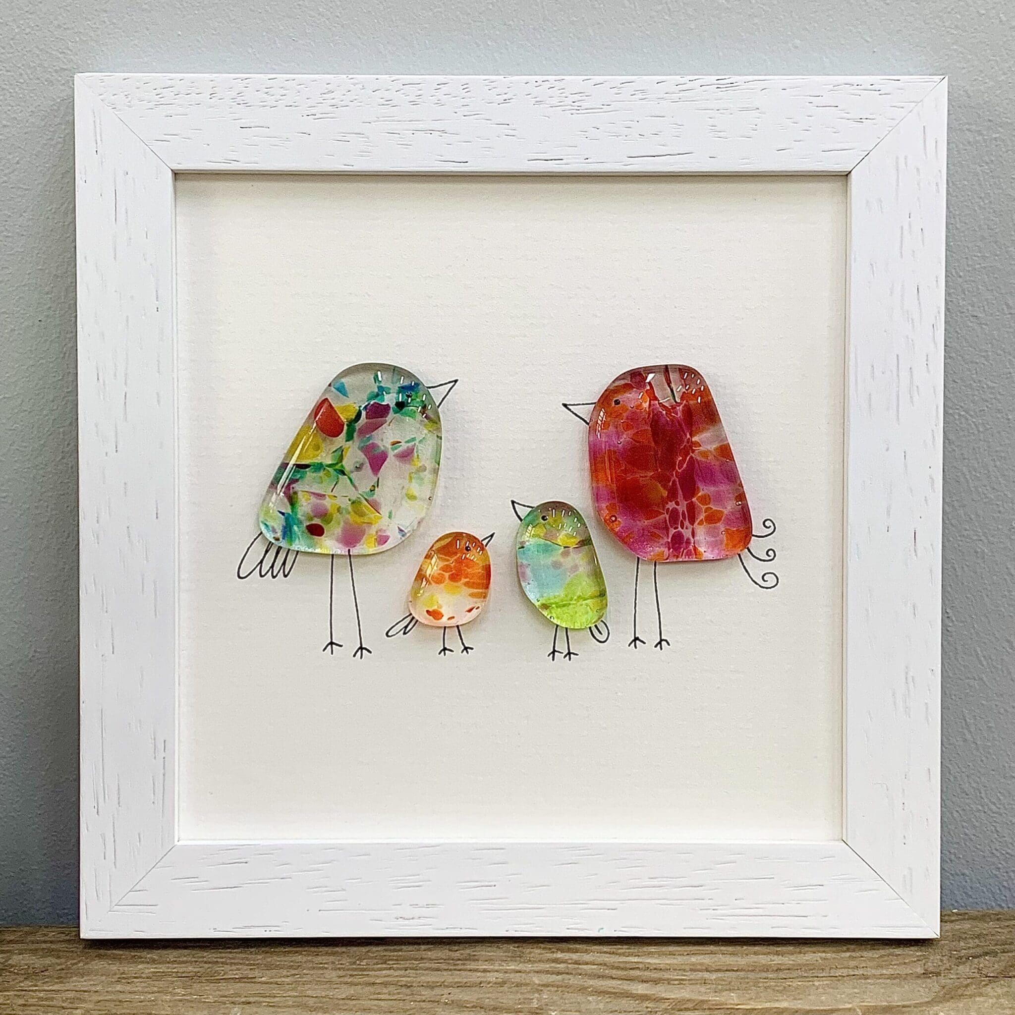 framed fused glass bird wall art birds picture