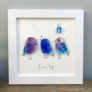 framed fused glass bird picture wall art bedroom decor nursery