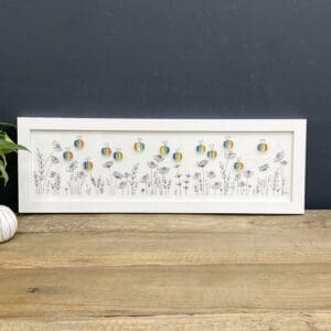 Rainbow bee wall art handmade gift