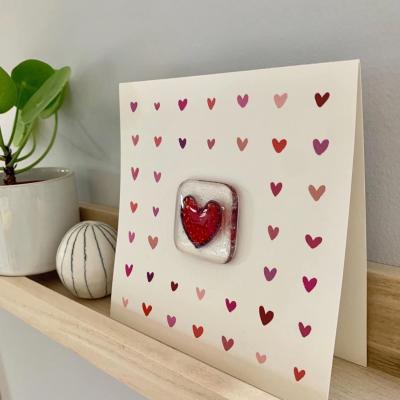 Pink & Red Mini Hearts Greetings Card - Image 2