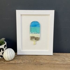 framed fused glass beach lolly seaside gift