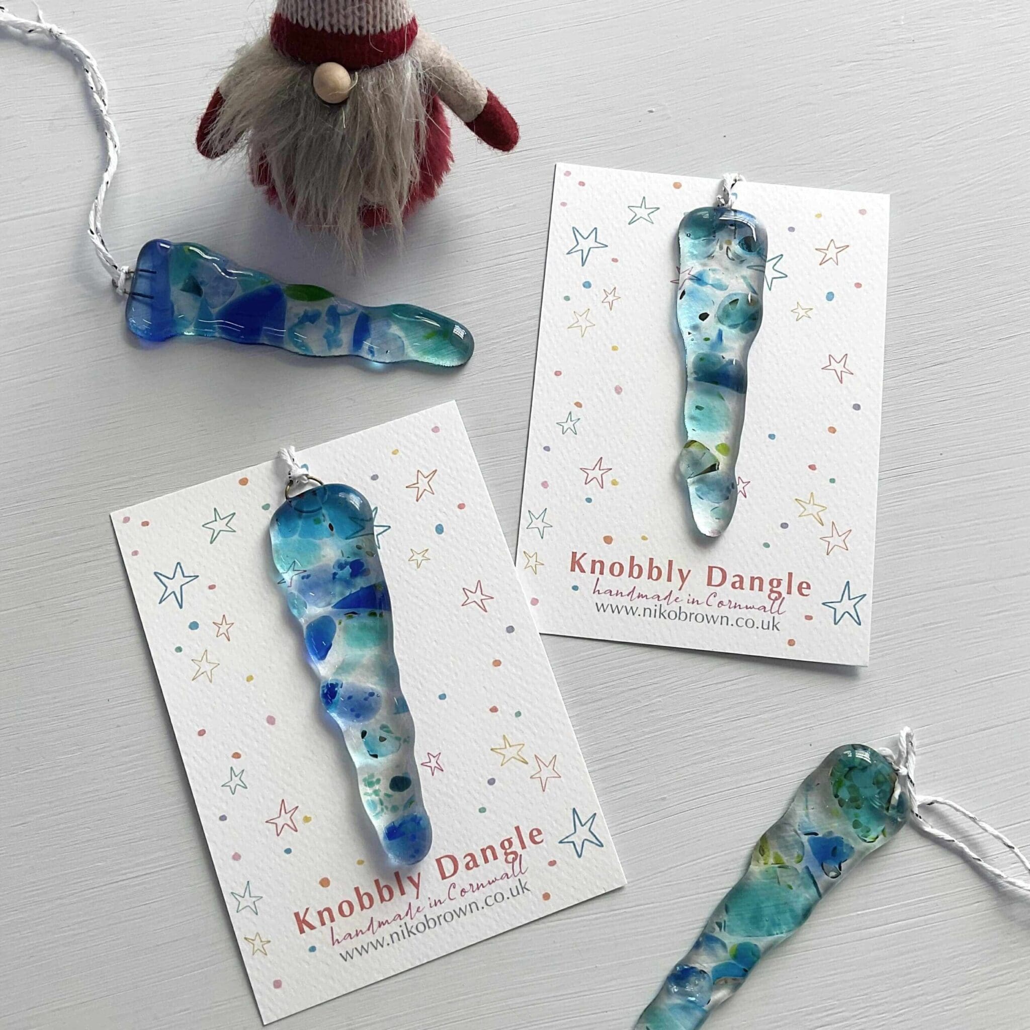 Fused Glass Knobbly Dangle Hanger - Image 3