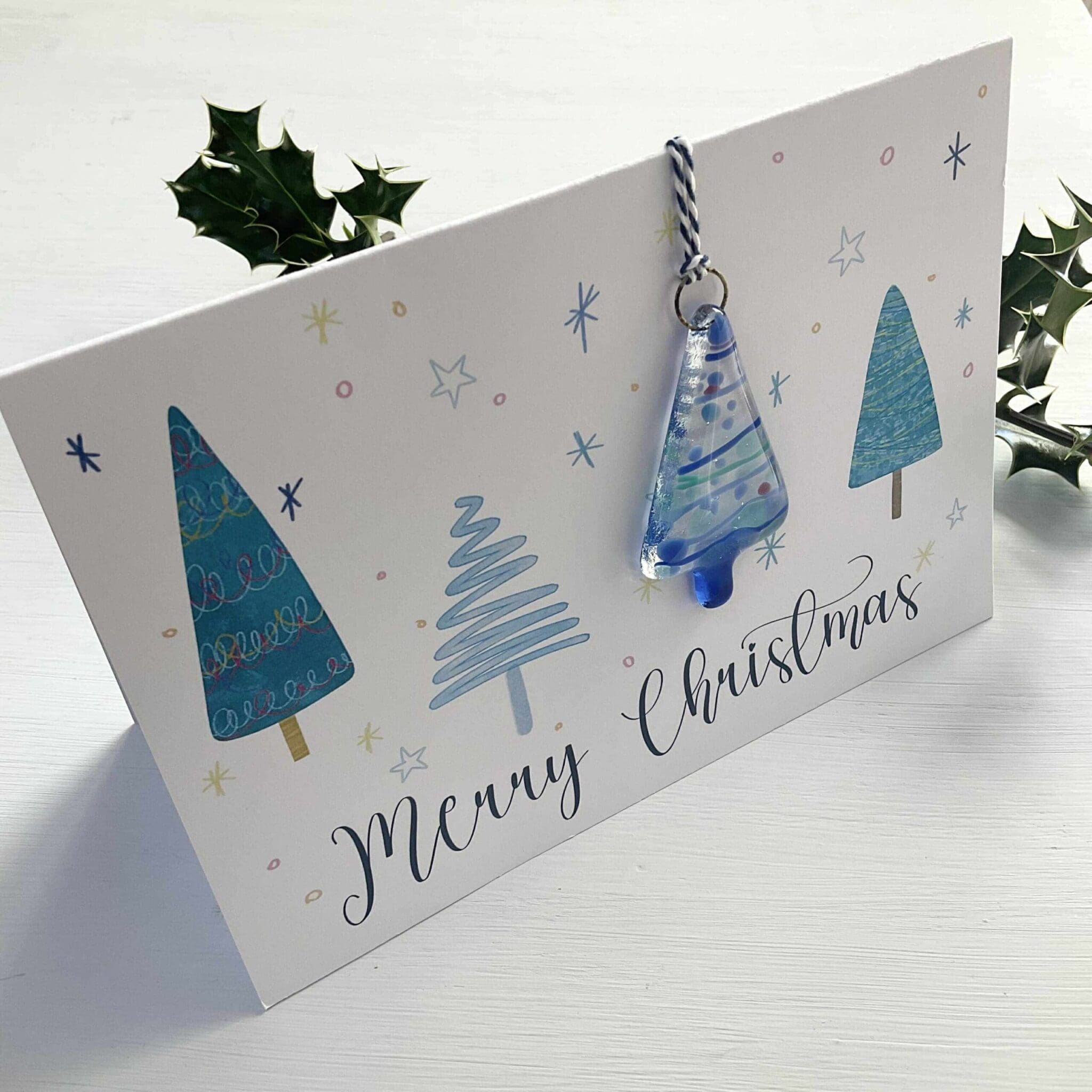 Christmas Card - Blue Striped - Image 5