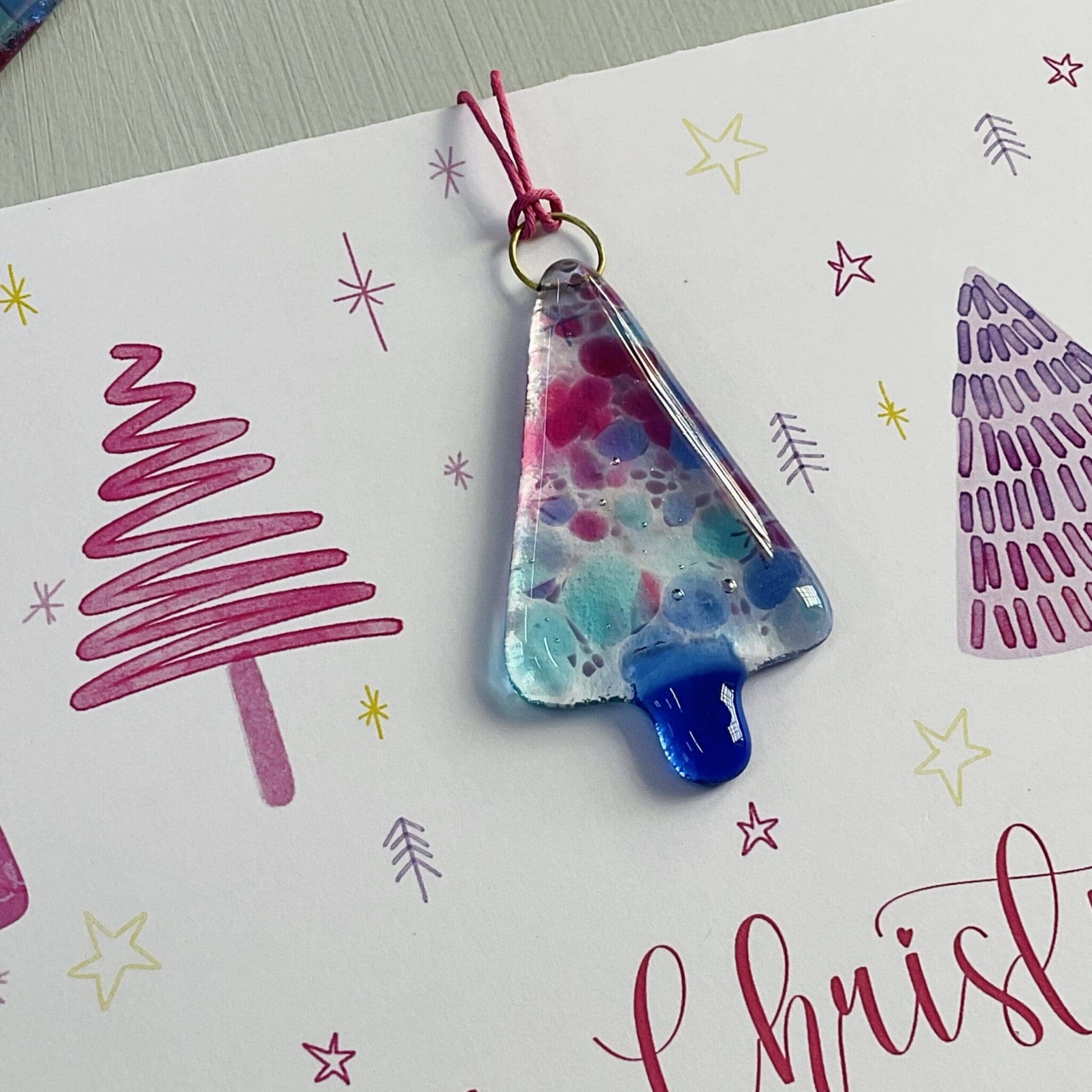 Christmas Card - Pink/Blue - Image 3