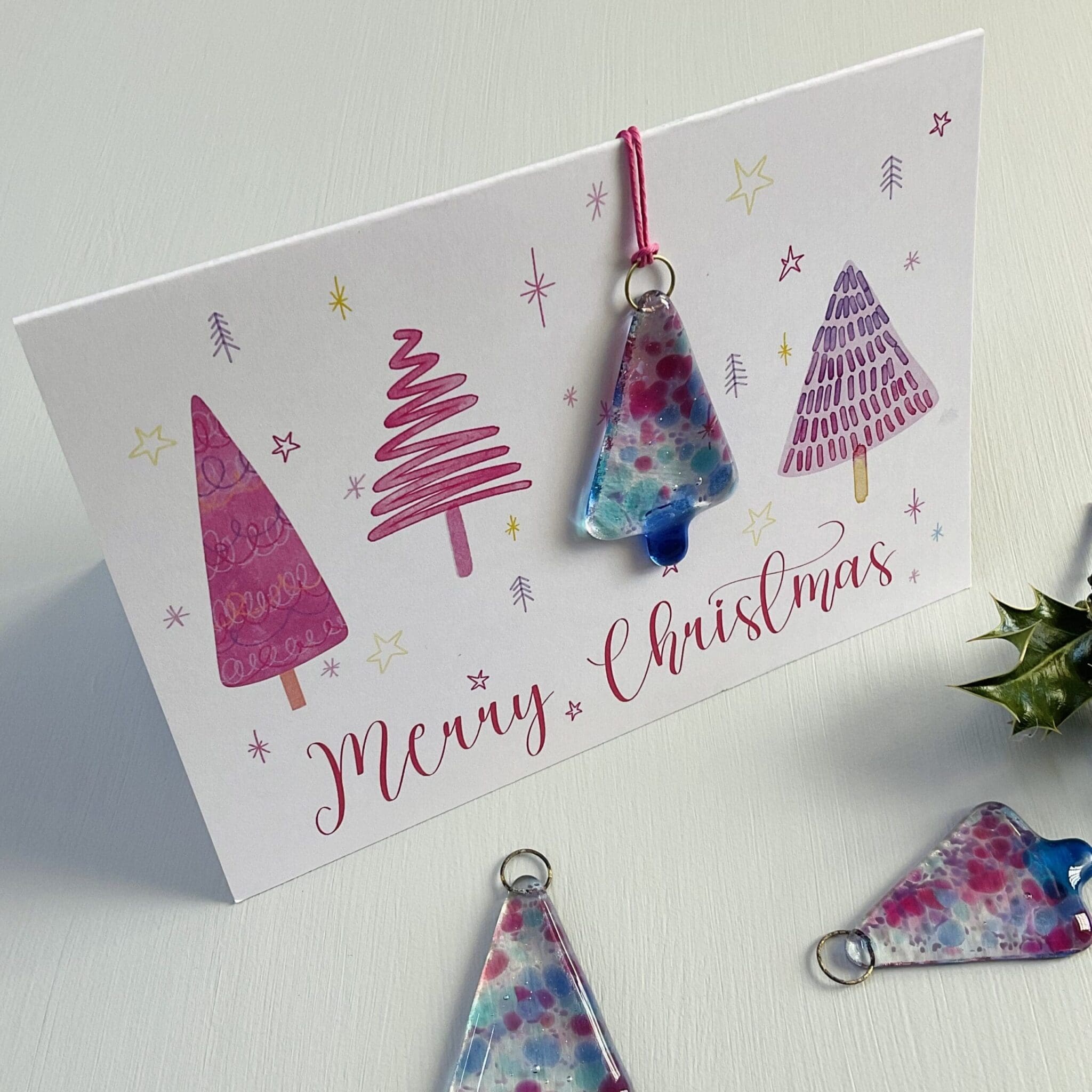 Christmas Card - Pink/Blue - Image 5