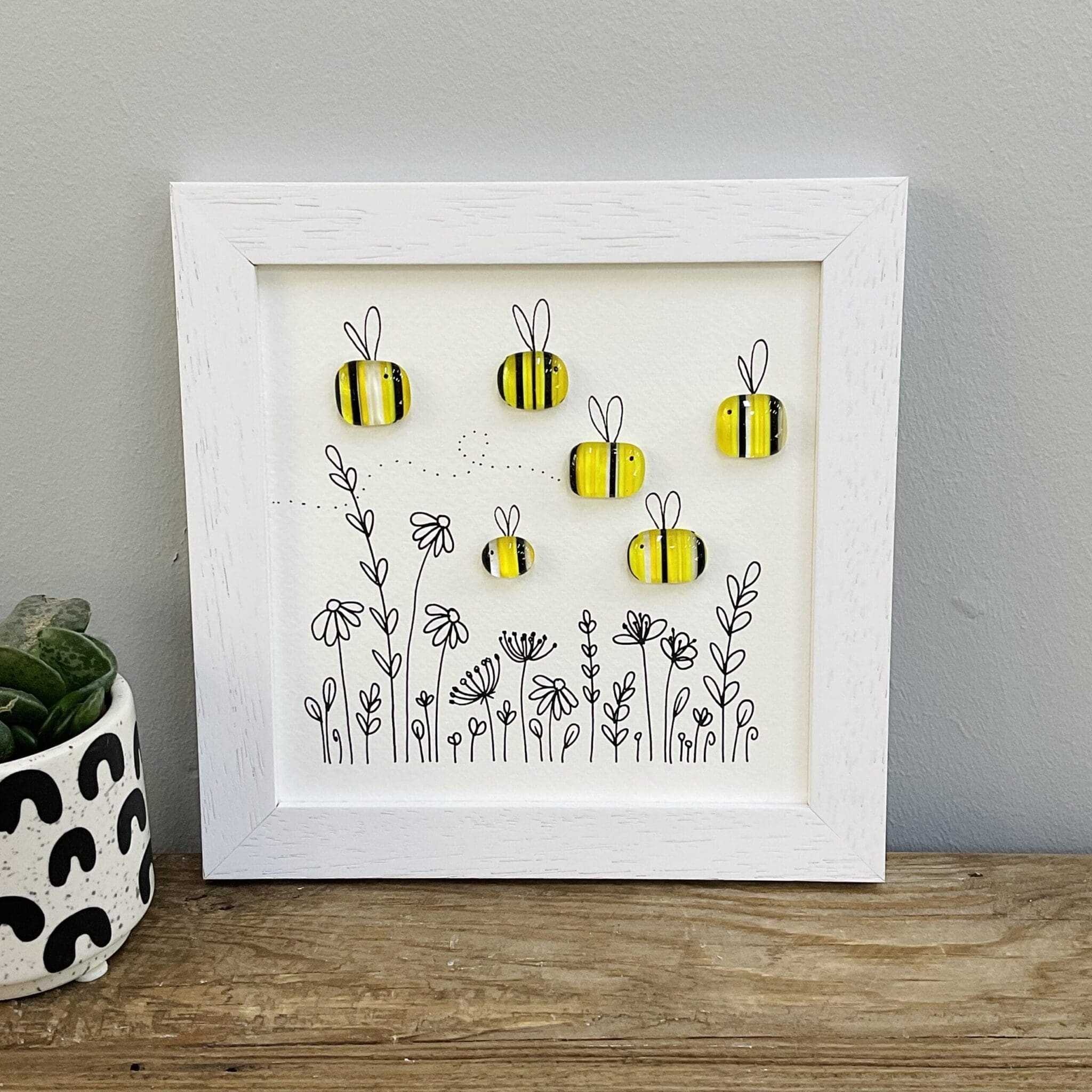 Family of yellow bees wall art inspirational gift