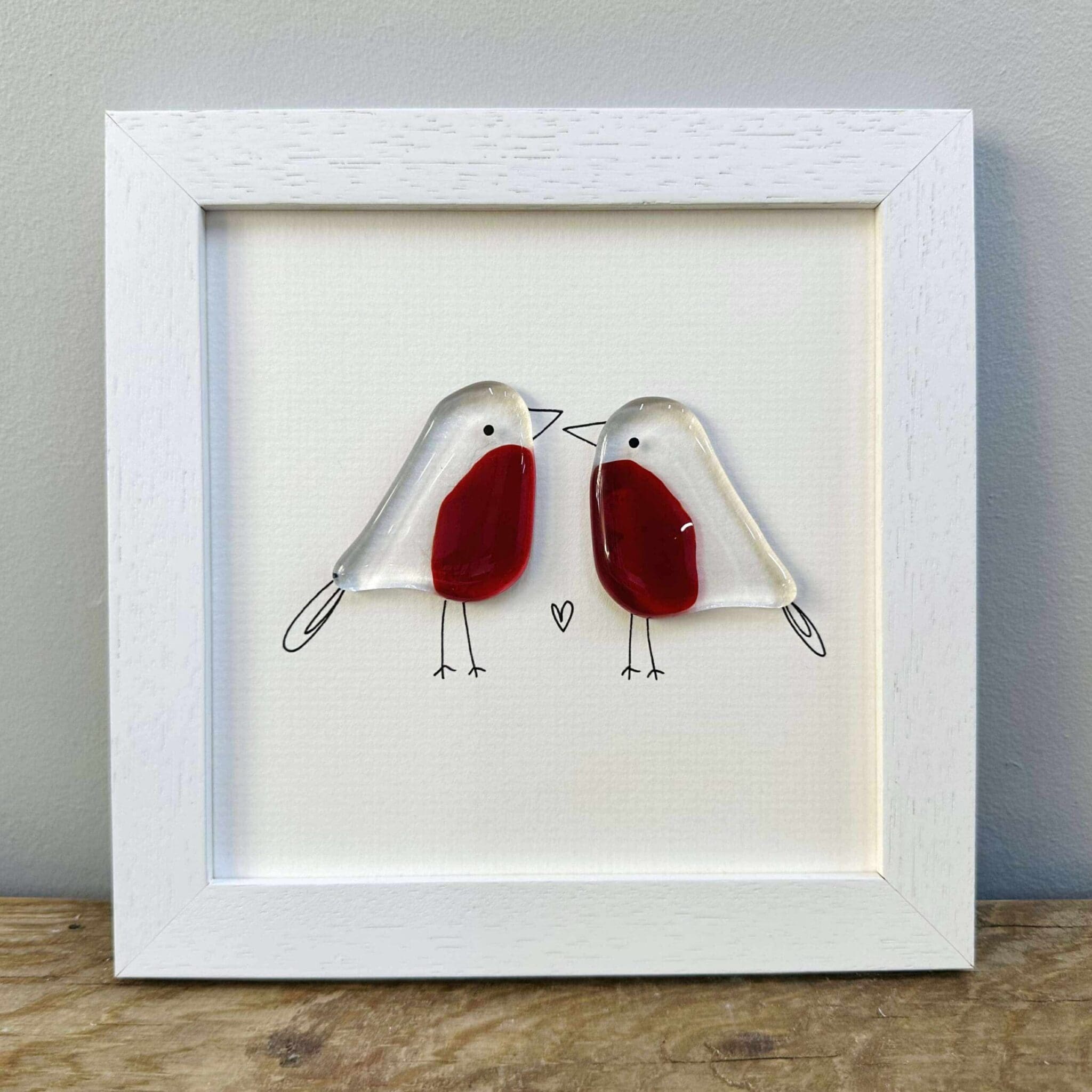 framed fused glass robin picture robins appear when loved ones are near love grief gift bereavement