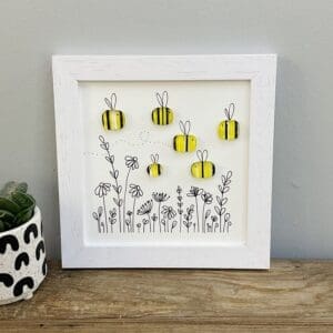 Family of yellow bees wall art inspirational gift