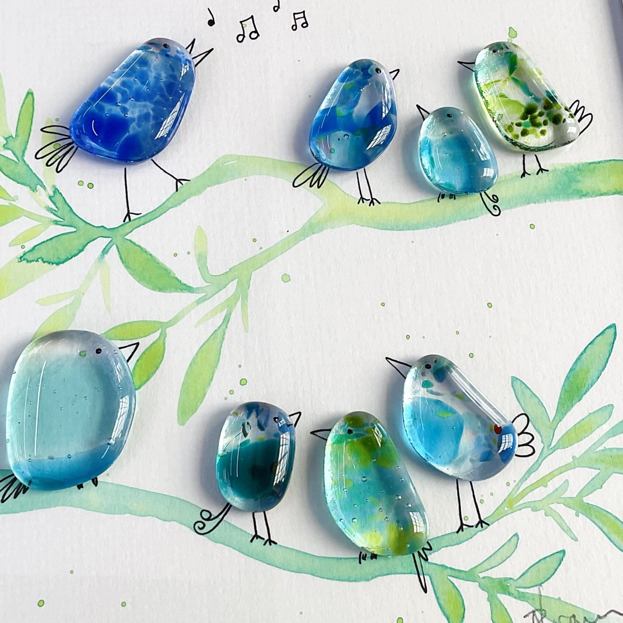 Painted Birds on a Branch - Image 4