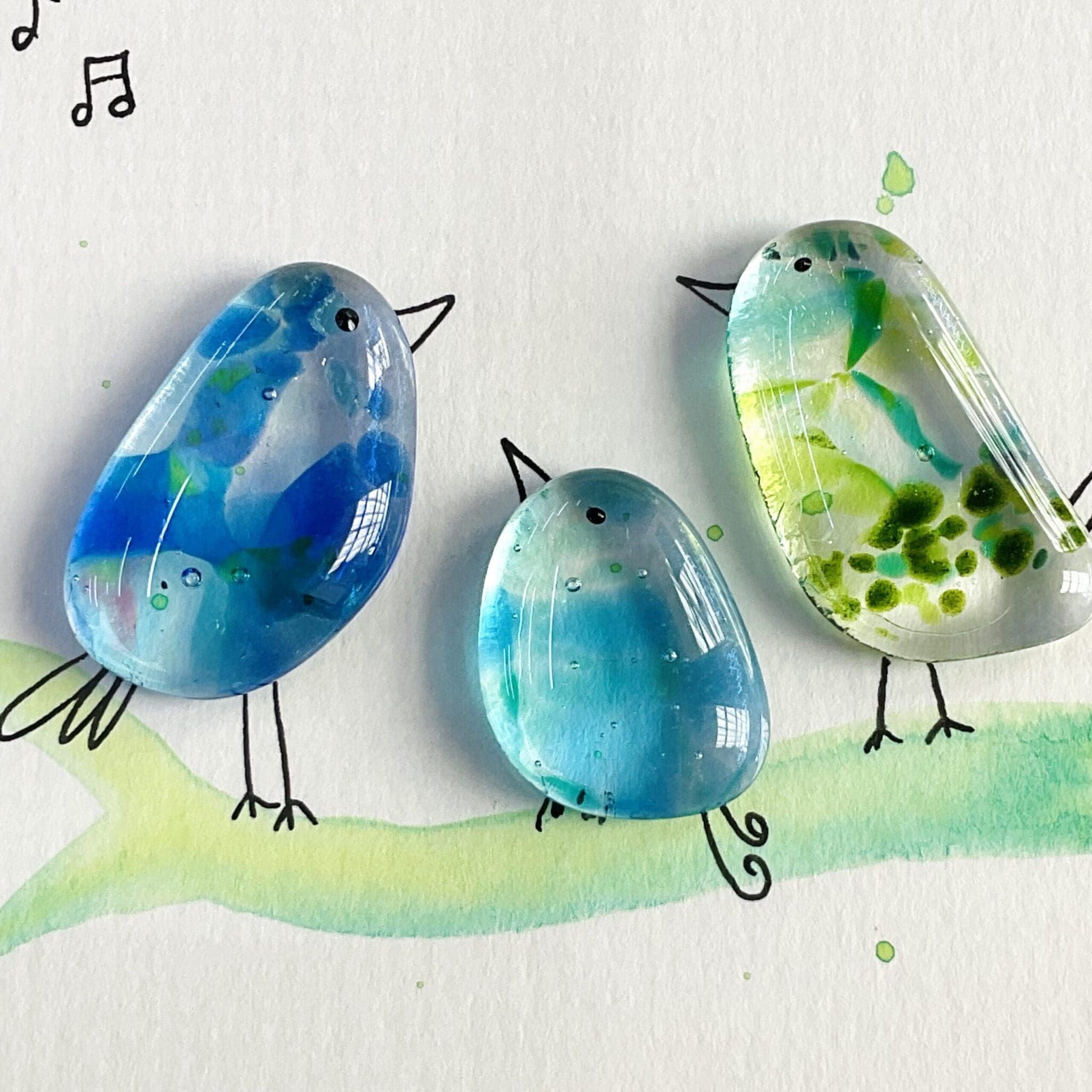 Painted Birds on a Branch - Image 5