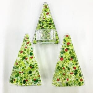 tree tealight holder fused glass christmas tree tealight holder gift