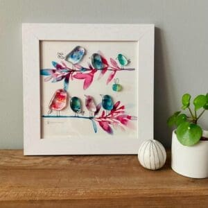 painted fused glass picture handmade gift wall art