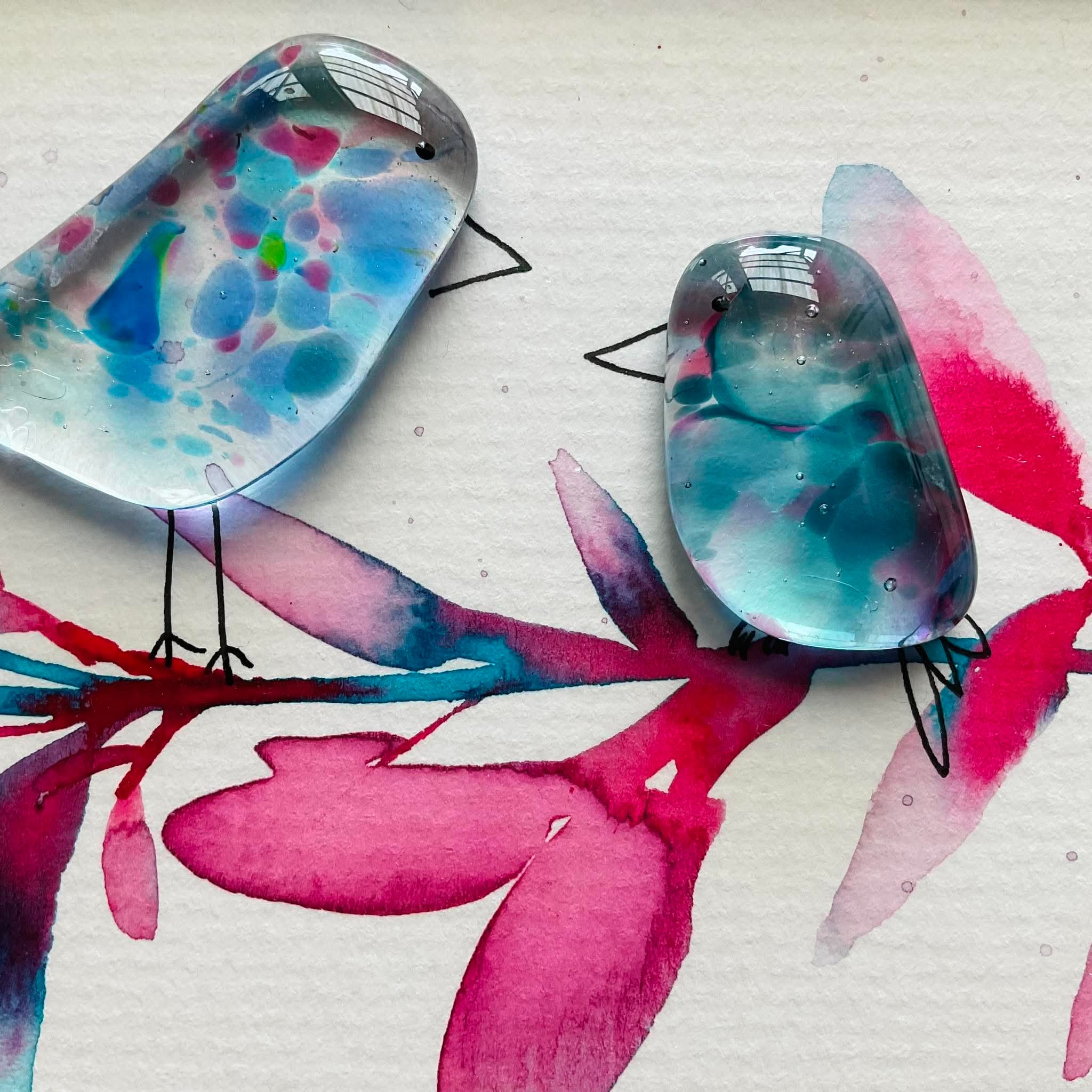 Painted Birds on a Branch - Image 6